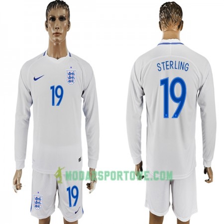 Koszulka Anglia Sterling 19 Mistrzostwa Świata 2018 Domowe Stroje Piłkarskie Długi Rękaw